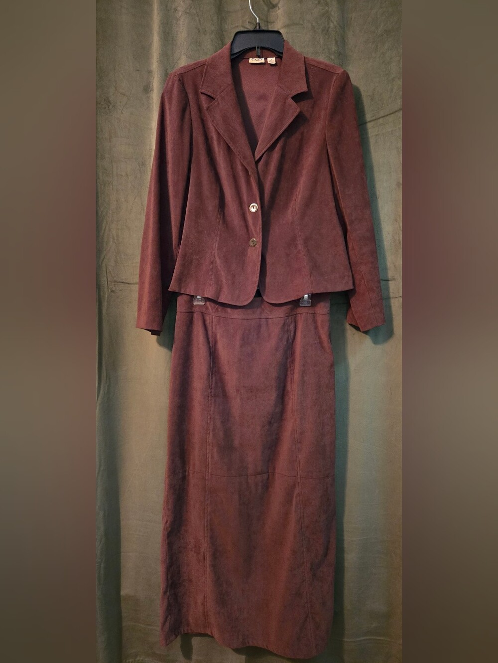 Women's Suede Pencil Skirt in Deep Brown